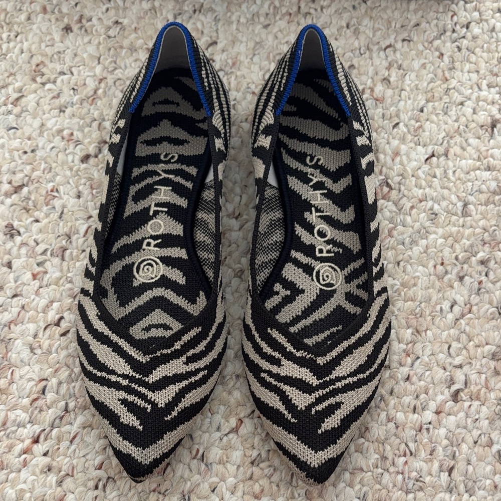 Closing make a offer Rothy's Black Zebra Flats